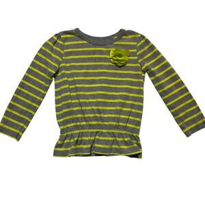 Garanimals little girl T-shirt size 3T gray & green long sleeve peplum stretch